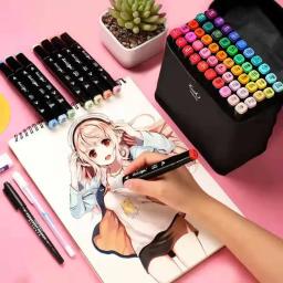 Álcool sentiu arte marcador caneta, Manga esboçando marcadores, escova dupla, material escolar, desenho conjunto, 100 cores, 120 cores - Image 6