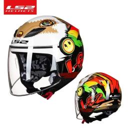 LS2 OF602 Capacete de motocicleta infantil, capacete de segurança metade dos desenhos animados, proteção infantil, original, verão - Image 3