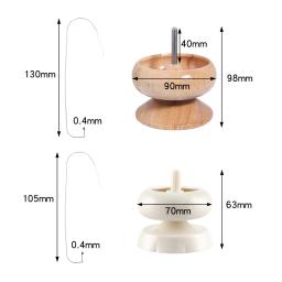 1 conjunto de ferramentas de miçangas giratórias de madeira, kit de tigela de armazenamento com agulha para pulseira diy, colar, joias, artesanato, suprimentos de miçangas - Image 4