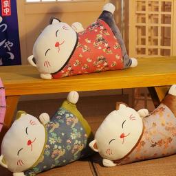 Travesseiro de gato da sorte estilo japonês, decoração de casa, sofá, costas, escritório, assento, cintura, macio, pelúcia, boneca, presente - Image 4