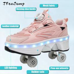 Sapatos de patins de deformação, patins de 4 rodas de fileira dupla, tênis com rodas, dupla finalidade - Image 2