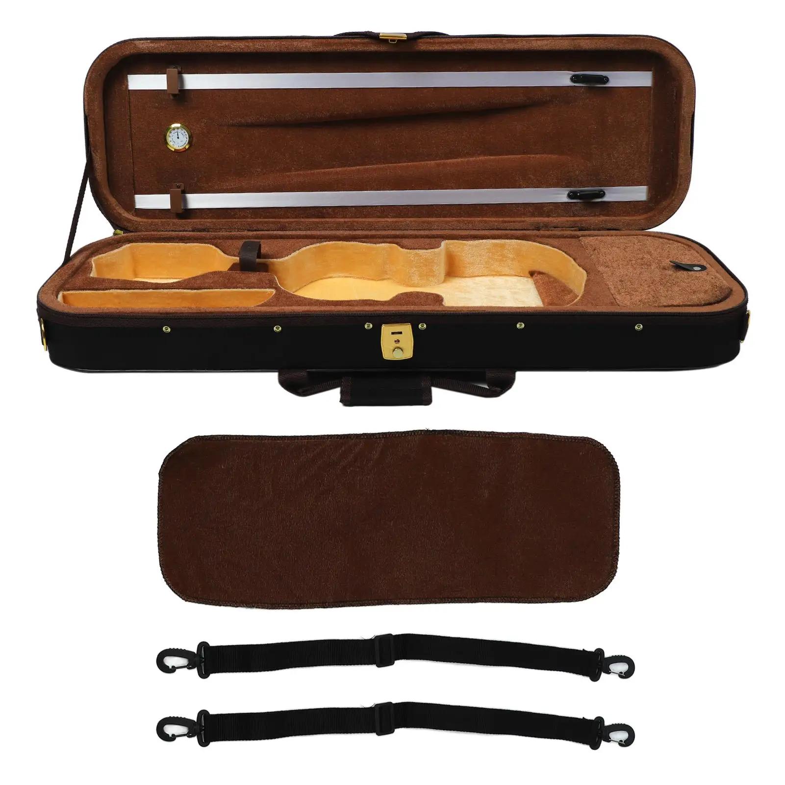 Caso Shell armazenamento duro violino com higrômetro, Instrumento Musical Proteção Bag, 4/4 Tamanho - Image 1
