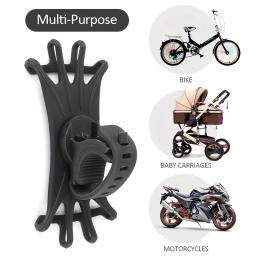 Suporte de telefone para motocicleta bicicleta universal - Instalação segura 360 °   Aperto de silicone resistente às intempéries com rotação - Escolha ideal - Image 2