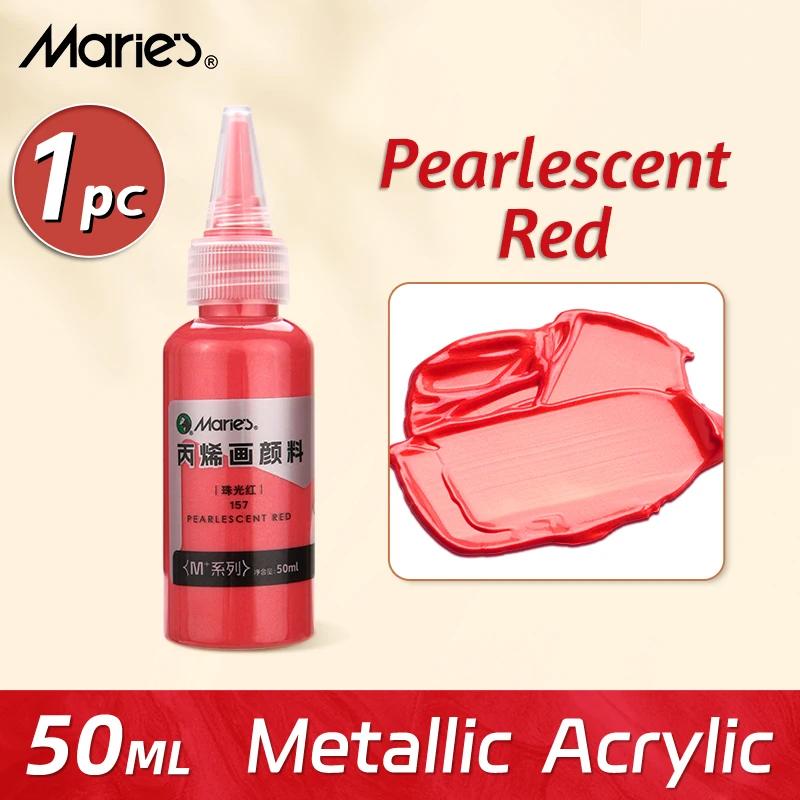 Marie's-Tinta Acrílica Metálica com Garrafa, Pigmentos Ricos e Brilhantes, Perolado, Slivery Dourado, Pintura Artística DIY, Madeira, Gl, 50ml - Image 1