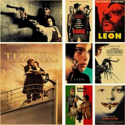 Posters de filmes clássicos, Filme antigo, Pulp Fiction, De Volta para o Futuro, Kill Bill, Papel Kraft retrô, Decoração de quarto do vintage, Pintura de parede - Image 1