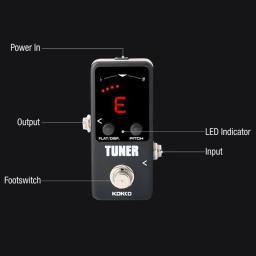 KOKKO-Mini Tuner Guitarra Elétrica, Pedal Efeito com Display LED, True Bypass, Efeitos de Guitarra, Acessórios Instrumento - Image 4