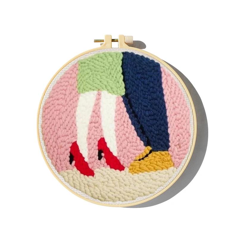 Amantes punch agulha bordado kits para iniciantes fio macio perfurador agulha bordado kit diy artes artesanato needlework decoração da sua casa - Image 1