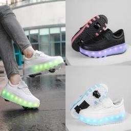Unissex crianças jovens leve patins de roda dupla sapatos de caminhada lâminas de rolo entretenimento esportivo patins de fileira única - Image 1