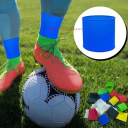 Suporte de caneleira de silicone para futebol, caneleira, caneleira prática, bandagem para futebol, corrida, ciclismo, esportes, 1 par - Image 2