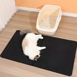 Tapete de caixa de cama de gato de camada dupla, impermeável, antiderrapante, tapete dobrável para gatos, almofadas de cama para gatos, suprimentos de almofada limpa - Image 3