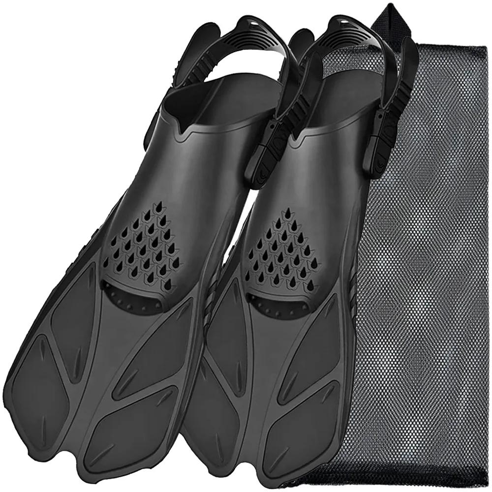 Silicone Scuba Diving Shoes, Snorkel Fins, Fivelas Ajustáveis, Nadadeiras De Natação, Silicone Curto, Salto Aberto, Tamanho De Viagem, Homens e Mulheres Adultos - Image 1