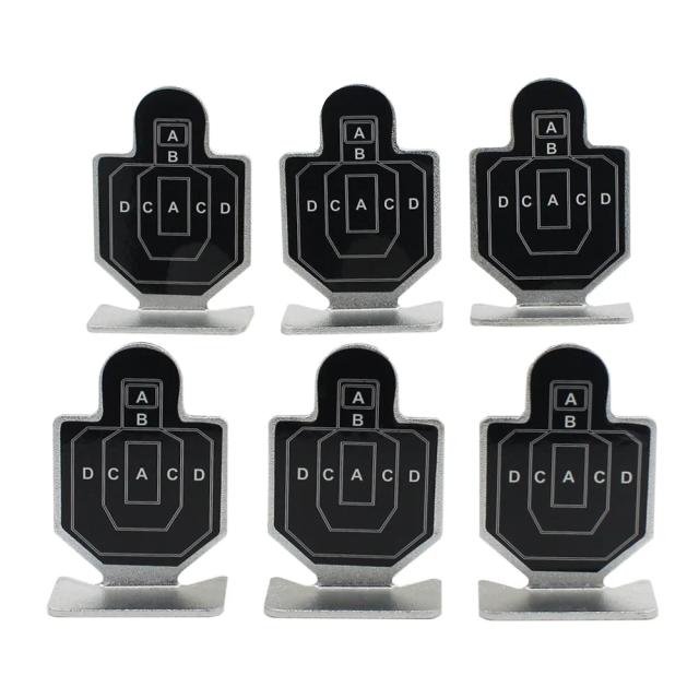 Conjunto de 6 Alvos Táticos de Metal para Prática de Tiro em Caça e Airsoft