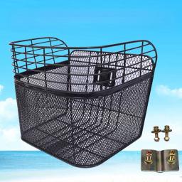 Grande cesta dobrável para bicicleta, Cesta frontal universal, malha preta, acessórios de bicicleta - Image 3