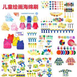 Kits de Brinquedos para Desenho Infantil, Escova de Pintura Esponja DIY, Selo Selos Estêncil, Brinquedos Educativos para Crianças, Arte e Artesanato - Image 2