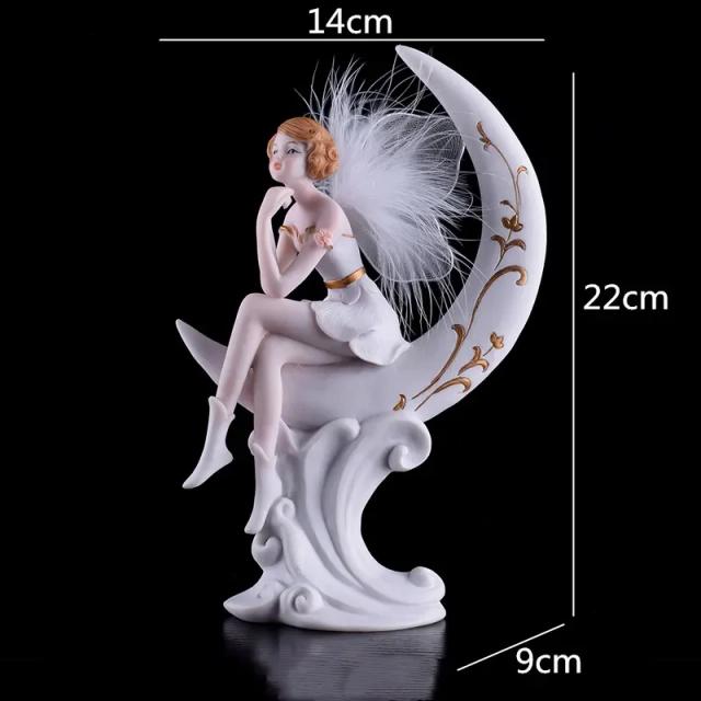 Decoração Encantadora de Casa e Quarto Infantil com Ornamentos de Resina em Flor de Anjo e Fadas para Meninas