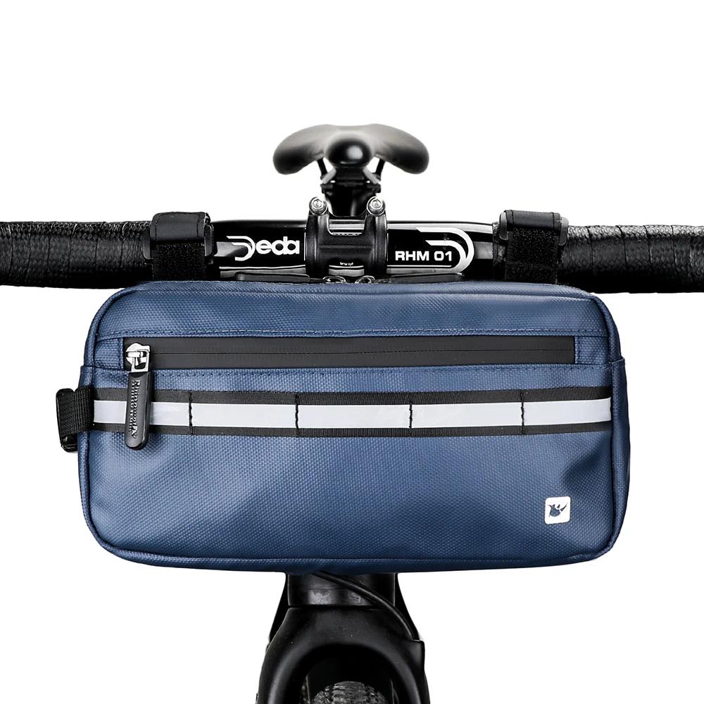 Rinowalk bolsa de guidão de bicicleta, bolsa impermeável multifuncional portátil de ombro para bike, acessório para quadro, 2021 - Image 1