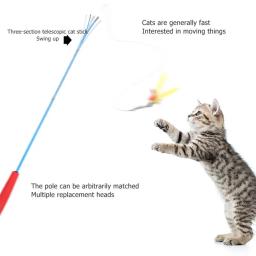 Telescópica três seções Pet Cat Stick, suprimentos engraçados sem cabeça de gato - Image 2