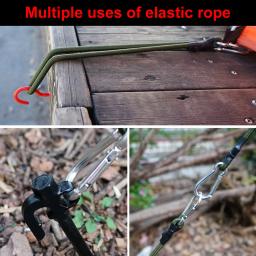 Cabo de bungee correias cordões mosquetão clipe amarração cinta elástica cinta de bagagem ao ar livre estiramento equipamentos de acampamento conjunto - Image 4