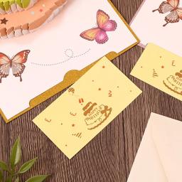 Em branco Fold Convite Cartões Postais, Cartão de presente do feliz aniversário, 3D Pop Up Cartão Postal, Amigo caloroso, Festa de crianças, Casamento, Decorativo - Image 5
