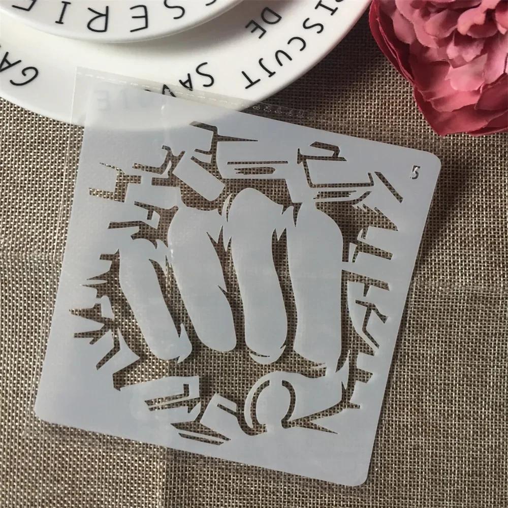 Stencils para pintura de parede, scrapbook, coloração, gravação em relevo, álbum, modelo de cartão decorativo, diy, 13cm, 1 parte - Image 1