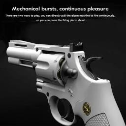 Arma de revólver de liga longa para crianças, brinquedo de simulação de bala macia, pistola de explosão, brinquedo ao ar livre, presente para menino, Zp5 Magnum 357 - Image 2