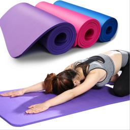 Tapete de ioga de borracha nitrílica antiderrapante 10mm grosso, Almofada portátil para dança ginástica, suporte para tablet, treinamento físico, portátil específico, Deluxe - Image 2