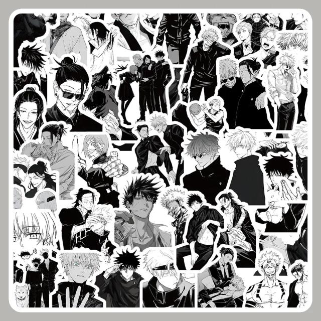 Adesivos PVC de Jujutsu Kaisen com Yuji Itadori e Gojo Satoru - 60 Peças para Decoração de Mala, Scrapbooking e Laptop, Presentes DIY