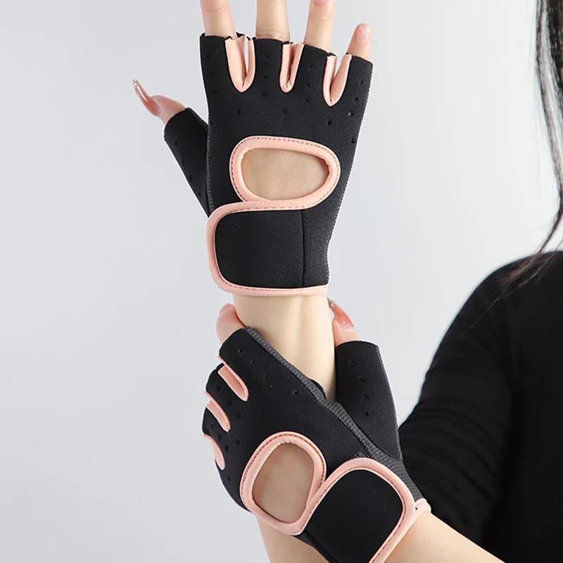 Luvas de treinamento de construção de corpo masculino luvas de ginásio de fitness luvas de levantamento de peso meia dedo protetor de mão - Image 1