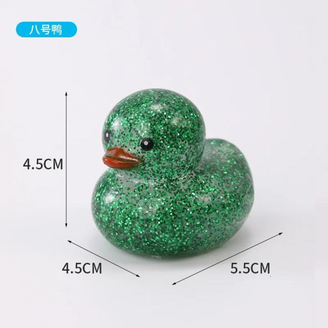 Mini Lantejoulas Coloridas com Ornamento de Borracha de Pato Flutuante para Brincadeiras no Chuveiro Infantil