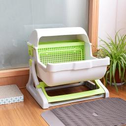Sanitário semi-automático para gatos, fácil limpeza, lavatório aberto, à prova de respingos, suprimentos de simplicidade, novo - Image 2