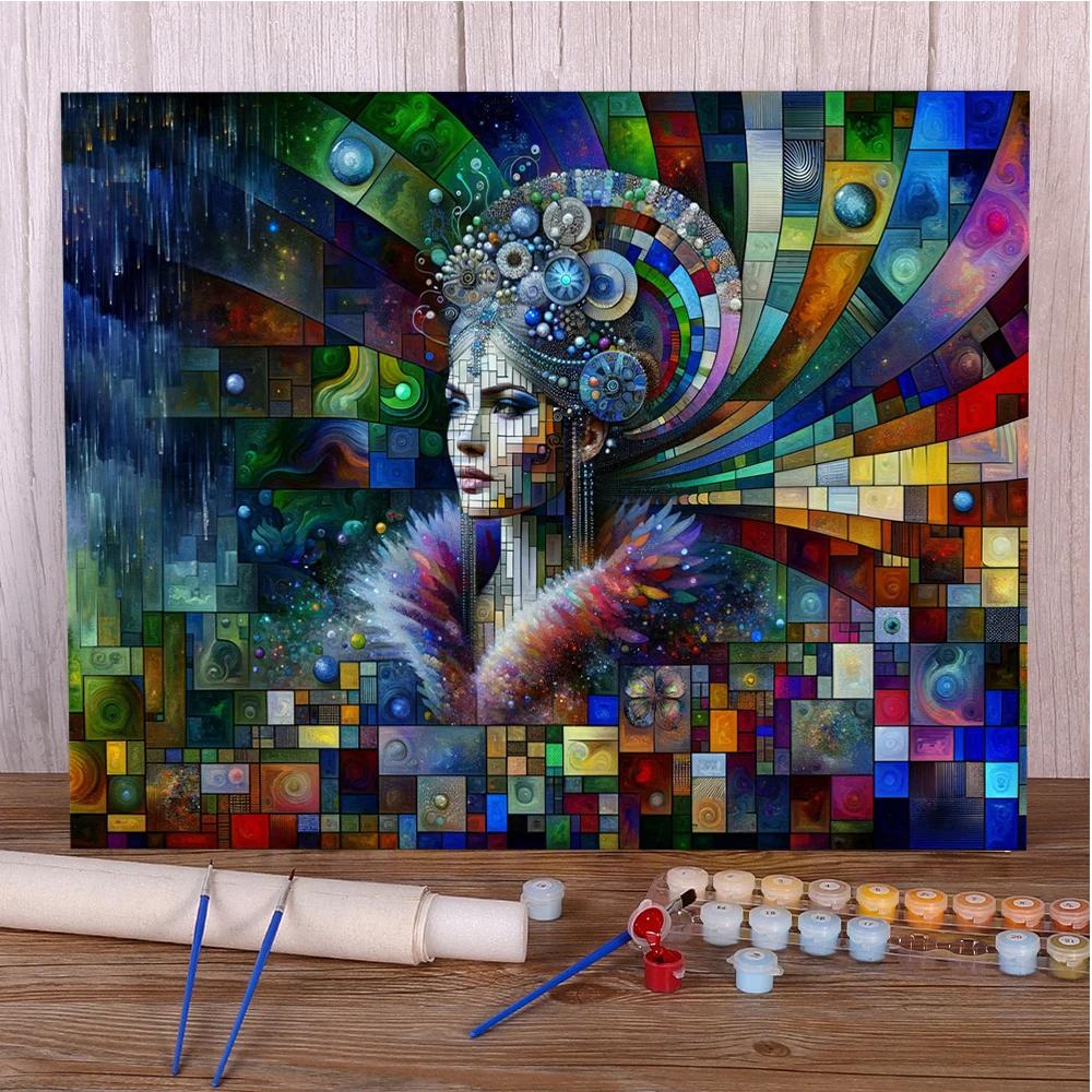 Kit de Artesanato Personalizado para Adultos, Retrato, Menina Borboleta Pintura, Decoração Do Quarto, Presente Da Mãe, Dropshipping, 20X30, 20X30 - Image 1