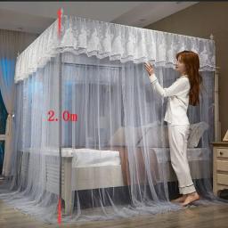 Mosquiteiro bordado com suporte de aço inoxidável, Princess Canopy, tenda do palácio para cama, cama dupla - Image 5