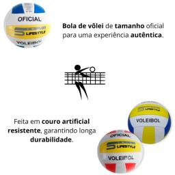 Bola de Volei Praia Quadra Tamanho Oficial + Bomba de Encher Com Bico Ar Kit - Image 4