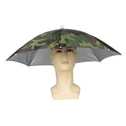 Impermeável chapéu dobrável com guarda-chuva para uso ao ar livre, tampa da cabeça portátil para camping e pesca - Image 1