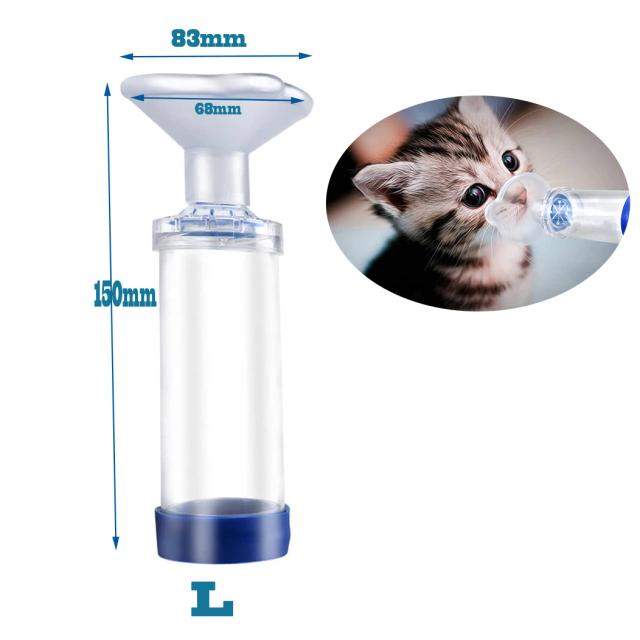 Câmara Inaladora de Aerossol para Adultos e Crianças com Inalador Espaçador para Cães e Gatos, Inclui 3 Tamanhos de Máscara e Manual de Instruções