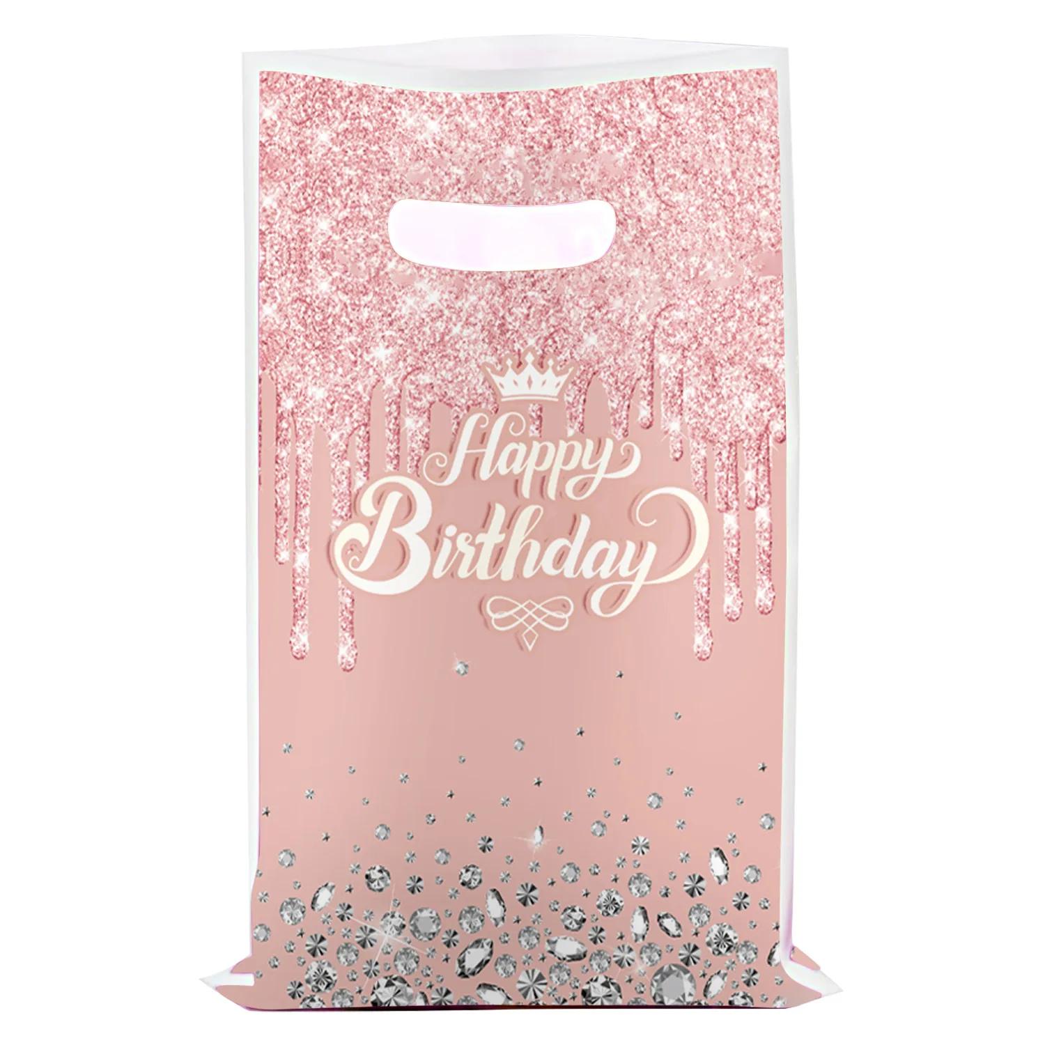 Saco de presente plástico para festa de aniversário, embalagem Popp Pearlescent, caixa de presente de doces infantis, embalagem de banquete, 10-50pcs por lote - Image 1
