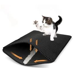 Impermeável dupla camada Pet Litter Mat, antiderrapante, lavável Cat Mat, Suprimentos - Image 5