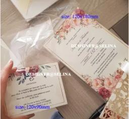 Cartões personalizados do convite para o aniversário do casamento, 50 pcs/lot - Image 6