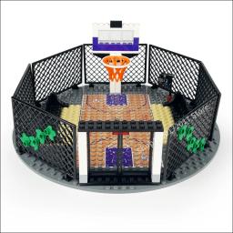 Esportes basquete tribunal piso conjunto bloco de construção basquete montado blocos modelo brinquedo diy aniversário presentes natal - Image 1