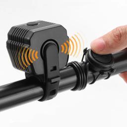 Bicicleta LED Luz Frontal com Chifre, Farol de Bicicleta, Carregamento USB, Acessórios de Ciclismo, 2 em 1, 7 Modos de Luz - Image 4