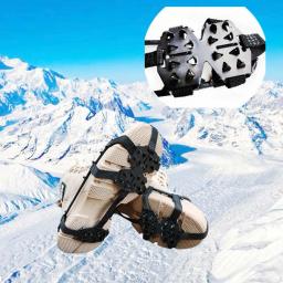 24 dentes inverno garras de gelo antiderrapante montanhismo chuteiras unisex neve garra sapato cobre caminhada caminhadas acessórios - Image 2