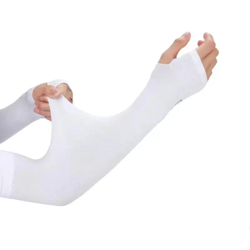 Luvas de proteção UV para homens e mulheres, ciclismo e direção, luvas sem dedos, cool muff, seda de gelo, capa elástica, verão - Image 1