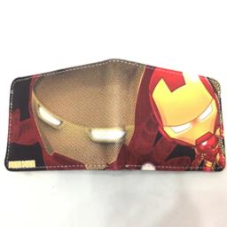 Marvel Anime Cartoon PU Carteira, Homem de Ferro, elegante, simples, dobrável, porta-cartão de alto valor, pequena, presente infantil - Image 4
