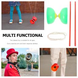 Diabolo equipamento de fitness rolamento triplo crianças brinquedo acrobacias malabarismo mostrar prop varas chinesas três rolamentos conjunto mais velho - Image 4
