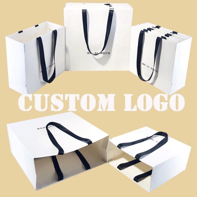 Saco de Presente de Papel Personalizado com Alça para Casamentos - Embalagem de Alta Qualidade para Roupas e Acessórios (Pacote com 5)