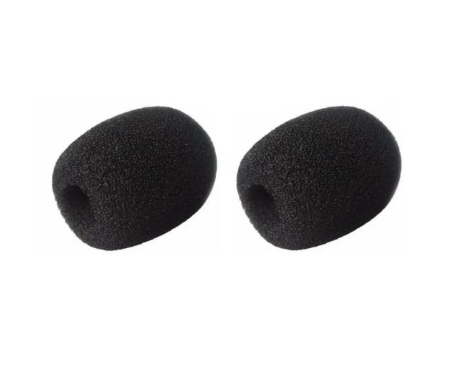 Filtro Protetor de Espuma Preta para Microfone de Lapela - Kit com 2 Unidades