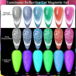 LILYCUTE-Esmalte em Gel Magnético Cat, Nail Art Halloween, Brilha no Escuro, Luminoso, Semi Permanente, Gel UV, 7ml - Image 4