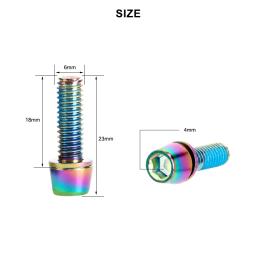 6 pçs pinça de freio a disco da bicicleta parafuso braçadeira parafusos fixos m6 * 18mm titânio-banhado colorido aço inoxidável para mtb mountain bike - Image 6