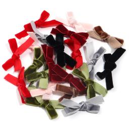 10 Pçs/lote 6*3.5cm Laços de Fita de Veludo Coloridos Feitos À Mão Para DIY Artesanato de Costura Roupas Headwear Acessórios Festa Decoração de Casamento - Image 6