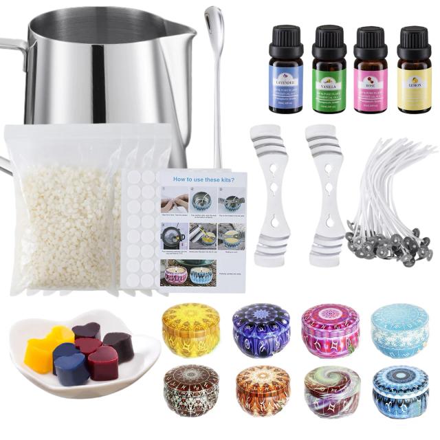 Kit Completo para Fabricação de Velas Artesanais: Cera de Soja, Pavio e Acessórios para Presentes e Lembranças Personalizadas